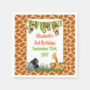 Safari Oerwoud Animal Theme Birthday Party Servet