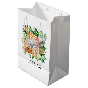 Safari Oerwoud Animals 1e verjaardag Medium Cadeauzakje