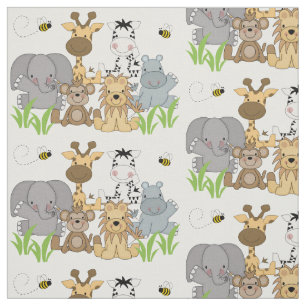 Safari Oerwoud Animals Baby Nursery Kinder Room Stof