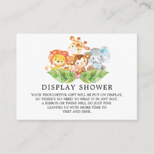 Safari Oerwoud Animals Baby shower Gift Display Informatiekaartje