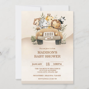 Safari Oerwoud Animals Baby shower Kaart