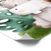 Safari Oerwoud Animals Baby shower Welkomstteken Poster (Hoek)