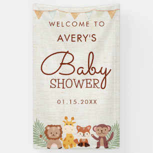 Safari Oerwoud Animals Baby shower Welkomstteken Spandoek