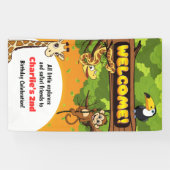Safari Oerwoud Animals Leuke verjaardagsfeestje We Spandoek (Horizontaal)