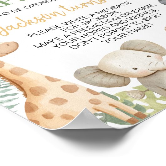 Safari Oerwoud Animals Verjaardag Tijd Capsule Sig Poster (Hoek)