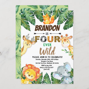 Safari Oerwoud Animals Vier per dag, vier jaar Wil Kaart