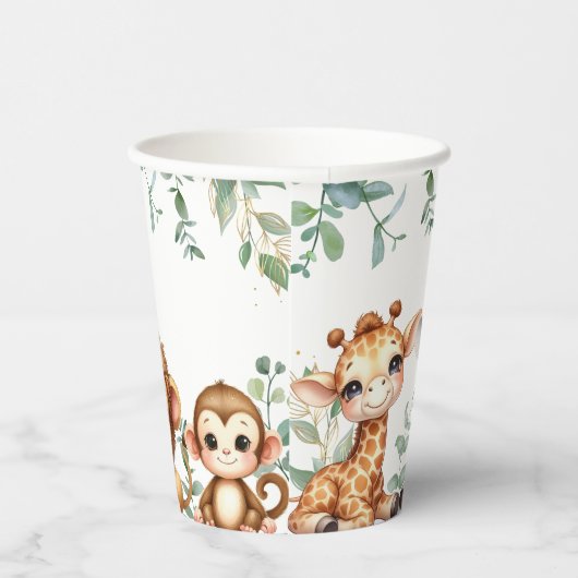 Safari Oerwoud Animals Wild Een 1e Verjaardag Papieren Bekers (Rechts)