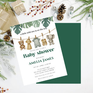 Safari Oerwoud Animals Wild One Boy Baby shower Kaart