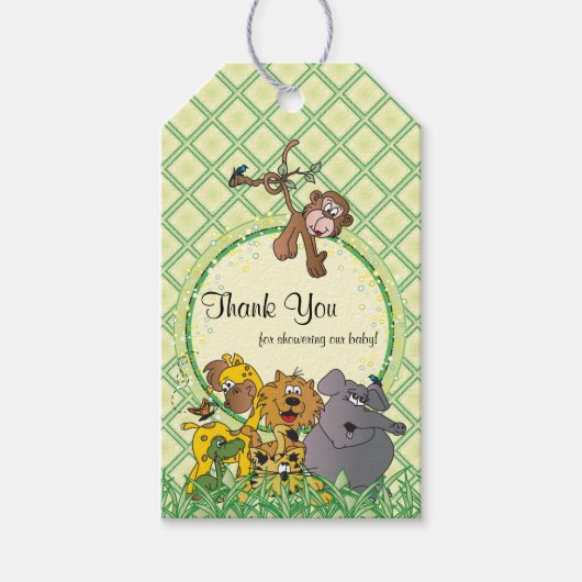 Safari Oerwoud Baby Animals Baby shower Hartelijk Cadeaulabel (Voorkant)