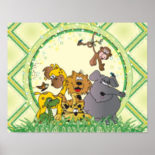 Safari Oerwoud Baby Animals Poster