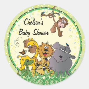 Safari Oerwoud Baby Animals Ronde Sticker