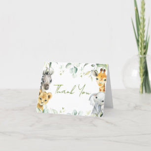Safari Oerwoud Baby shower Hartelijk dank Bedankkaart