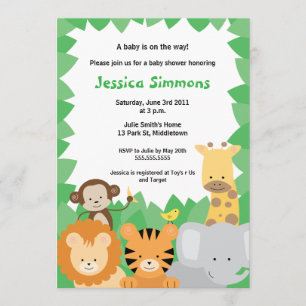 Safari Oerwoud Baby shower - Jongen/Meisje Kaart