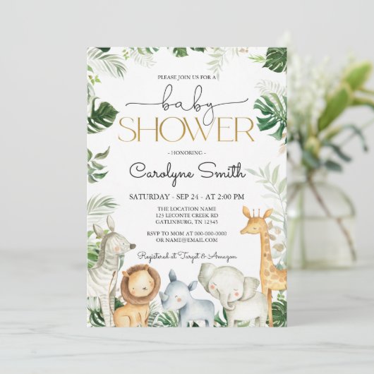 Safari OERWOUD Baby shower Kaart (Staand voorkant)