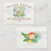 Safari Oerwoud Baby shower Luier Raffle Ticket Informatiekaartje (Voorkant / Achterkant)
