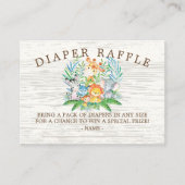 Safari Oerwoud Baby shower Luier Raffle Ticket Informatiekaartje (Voorkant)