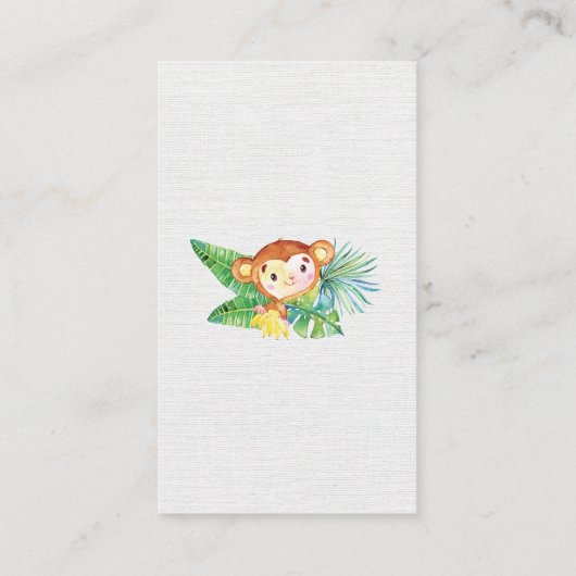 Safari Oerwoud Baby shower Luier Raffle Ticket Informatiekaartje (Achterkant)