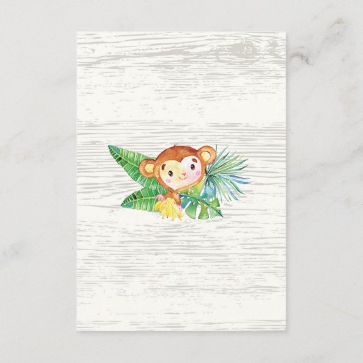 Safari Oerwoud Baby shower Luier Raffle Ticket Informatiekaartje (Achterkant)