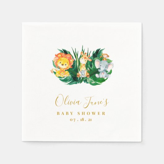 Safari Oerwoud Baby shower Servet (Voorkant)