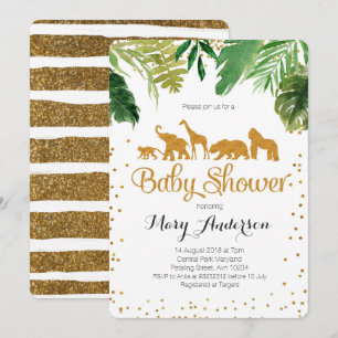 Safari Oerwoud Baby shower Uitnodiging