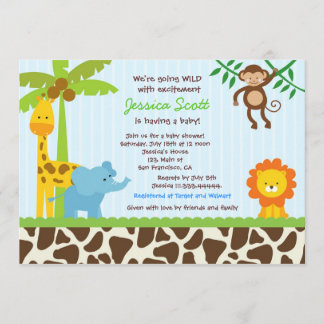 Safari Oerwoud Baby Shower-uitnodigingen Kaart