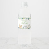 Safari Oerwoud Baby shower Waterfles Etiket (Voorkant)