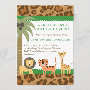Safari Oerwoud Birthday Party Invitation Kaart