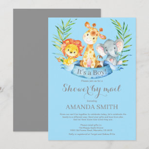 Safari Oerwoud Boy Baby shower door Mail Kaart