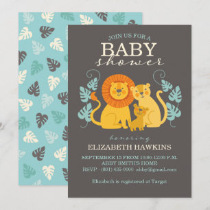 Safari oerwoud Boy Baby shower uitnodiging