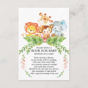 Safari Oerwoud Boys Baby shower Boek voor Baby Informatiekaartje