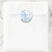 Safari Oerwoud Cute Elephant Eucalyptus Blue Baby Ronde Sticker (Tas)