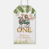Safari Oerwoud Dank u Wild Een 1e Verjaardag Cadeaulabel (Voorkant)