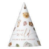 SAFARI Oerwoud Dieren Baby shower Feesthoedjes (Voorkant)