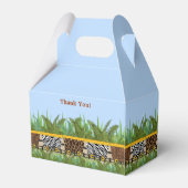 Safari Oerwoud Dieren in Train Gable Favor Box Bedankdoosjes (Achterkant)