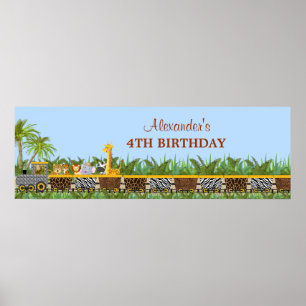 Safari Oerwoud Dieren in treinbanner Poster