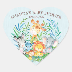 Safari Oerwoud Dieren Jongens Baby shower Sticker