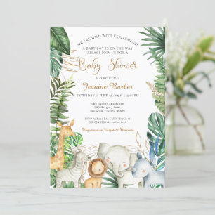Safari Oerwoud Dieren Wild Excitement Baby shower Kaart