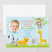 Safari Oerwoud dierentuin Birthday-uitnodigingen Kaart (Voorkant / Achterkant)