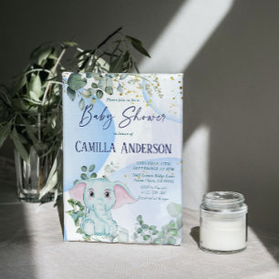 Safari Oerwoud Elephant Eucalyptus Blue Bubbles Kaart