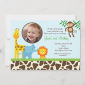 Safari Oerwoud Foto van Birthday-uitnodigingen Kaart (Voorkant)