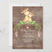 Safari Oerwoud Giraffe Baby shower Uitnodiging (Voorkant)