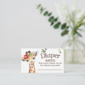 Safari Oerwoud Giraffe Diaper Raffle Baby shower Informatiekaartje (Staand voorkant)