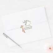 Safari Oerwoud Giraffe Sage Green Bedankt Ronde Sticker (Envelop)