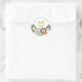 Safari Oerwoud Greenery 1e verjaardag Favor Ronde Sticker (Tas)