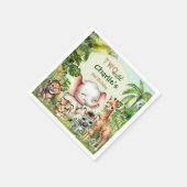 Safari Oerwoud Leuke Dieren Twee Wilde 2e Verjaard Servet (Hoek)