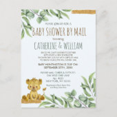Safari Oerwoud lion modern Baby shower per post Uitnodiging Briefkaart (Voorkant)