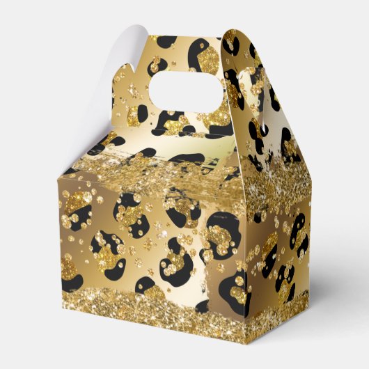Safari oerwoud luipaard goud Afrika thema chic par Bedankdoosjes (Achterkant)