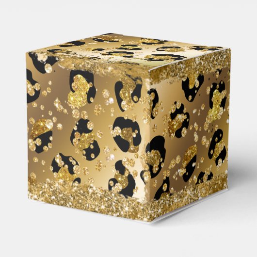 Safari oerwoud luipaard goud Afrika thema party Fa Bedankdoosjes (Achterkant)