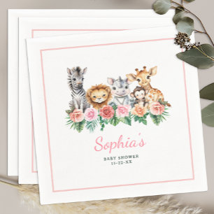 Safari Oerwoud Meisje Baby shower servetten
