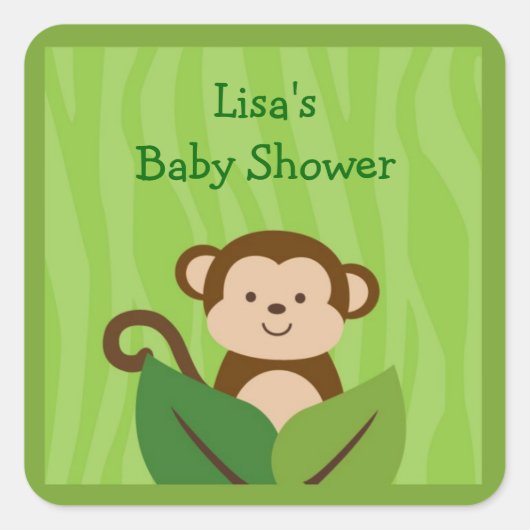 Safari Oerwoud Monkey Stickers Labels (Voorkant)